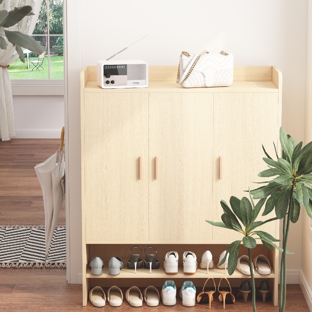 A2 原木色实木颗粒鞋柜